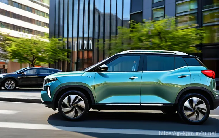 쌍용 티볼리 전기차 트렌드 - **Prompt for Korando e-Motion:**
    "A sleek and modern KG Mobility Korando e-Motion, a compact ele...